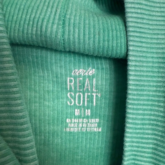 Aerie Teal Long Sleeve Women's Blouse - Picture 3 of 5